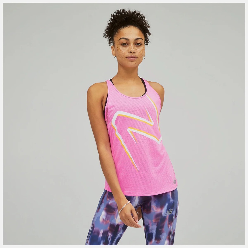 New Balance Pink Sleeveless Tank Top Racerback
